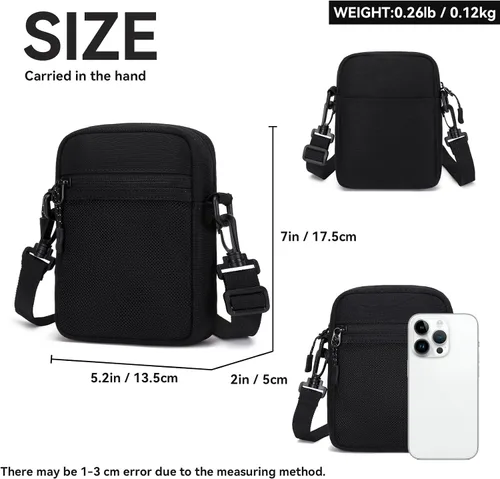 Vista 2 de El-fmly Pequeñas bolsas cruzadas para hombres y mujeres, mini bolsa de mensajero para uso diario