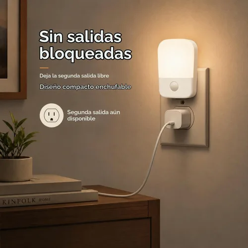 Vista 7 de Las luces nocturnas se enchufan en la pared del sensor del atardecer al amanecer