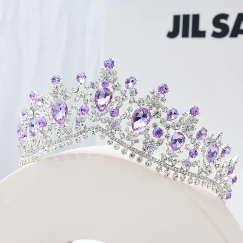 Vista 9 de Kamirola - Corona de reina y tiara corona de princesa para mujeres y niñas, diademas de cristal para novias, disfraces góticos de Halloween
