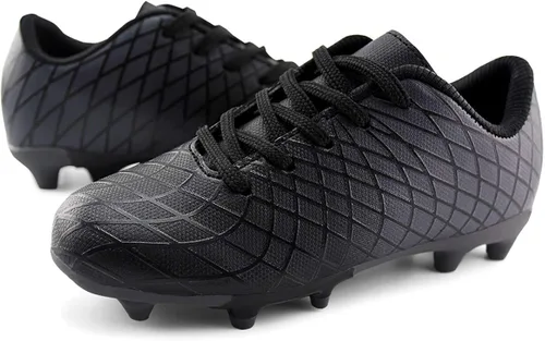 Vista 7 de JABASIC - Tacos de fútbol para exteriores para niños, zapatos de fútbol atléticos y firmes