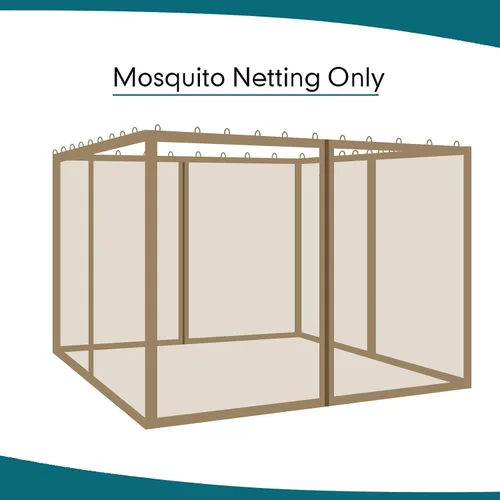 Vista 7 de Wonwon Gazebo Mosquitera de Repuesto Universal para Exteriores Toldo de 4 Paneles de Paredes de Malla con Cremallera para Gazebo de 10' x 10