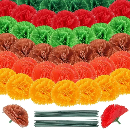 Vista 12 de Syhood 50 piezas de flores de caléndula de Juneteenth Decoración a granel Juneteenth Accesorios 19 de junio de 1865 Decoración del Día