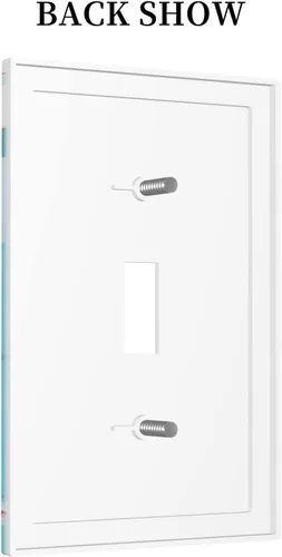 Vista 28 de Placa de Interruptor de Luz Azul de 1 Gang, Placa de Pared Decorativa de Palanca Individual, Cubierta de Placa de Pared de Palanca, Placa Frontal