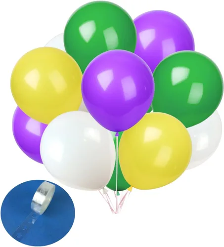 Vista 12 de TNWBA Paquete de 60 globos de látex de 12 pulgadas, color negro, amarillo, naranja, para cumpleaños, bodas, baby shower, decoración de fiesta