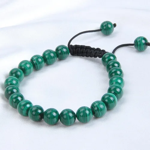 Vista 3 de Massive Beads - Pulsera de cuentas de cristales de macramé con poder curativo natural, unisex, ajustable, 516 pulgadas (8 mm)