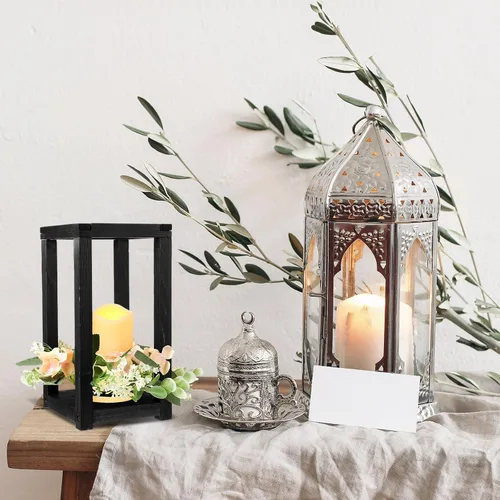 Vista 6 de Hushee Juego de 60 velas de madera para centros de mesa de boda, color Negro