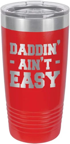 Vista 9 de DADDIN AINT EASY BLACK Vaso de bebida de 20 oz con pajita Taza de viaje grabada con láser Comparar con Yeti Rambler Idea de regalo papá