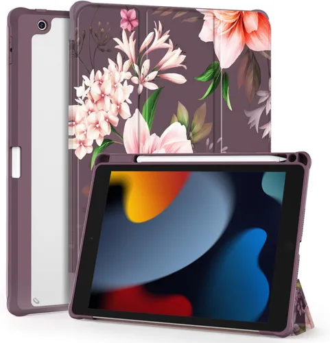 Vista 11 de OKP Funda para iPad de 9ª/8ª/7ª Generación (2021/2020/2019), Fundas para iPad de 10.2 pulgadas con Soporte Tríptico, Funda Delgada para iPad