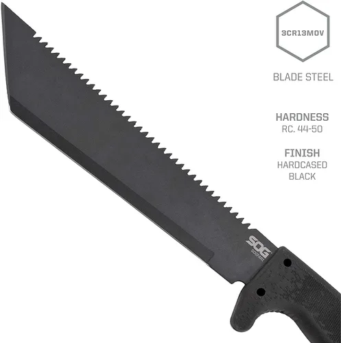 Vista 3 de SOG fari 10 in. Machete, Kraton, Tanto Plain