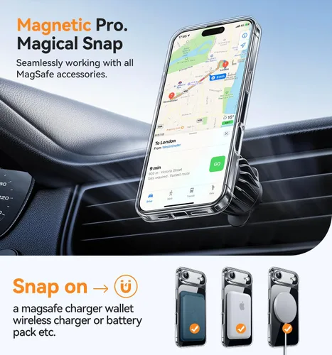Vista 221 de CANSHN Funda magnética compatible con iPhone Air (6.5 pulgadas), mejorada [protección completa de la cámara] [compatible con Magsafe]