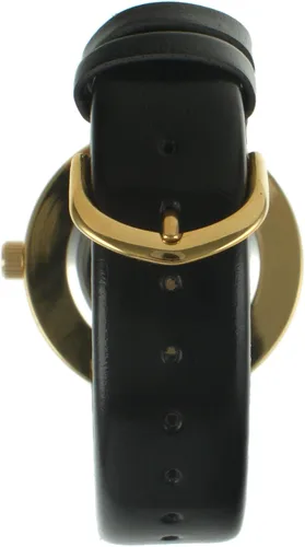 Vista 3 de Peugeot 3041SBK Reloj elegante, con correa negra fina, con diamantes auténticos y circonita cúbica, redondo y plateado, para mujer.