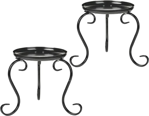 Vista 10 de Sungmor Soportes de metal ligeros para macetas – Paquete de 2 soportes negros de 29.7 pulgadas de alto – Soporte de contenedor para plantas