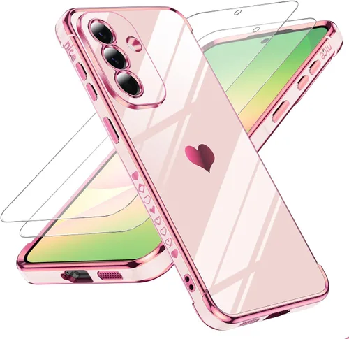 Vista 9 de LeYi Funda para Motorola-G 2025: Love Heart Plating Luxury, Negro
