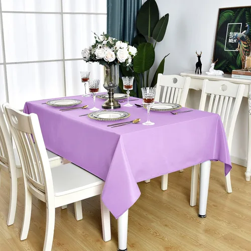 Vista 15 de Mantel Cuadrado Verde Manzana Impermeable Resistente a las Manchas Sin Arrugas Mantel de Mesa de Poliéster 210GSM Limpiable Cubierta de Mesa