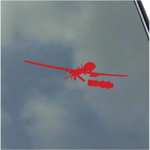 Vista 4 de MQ-1C - Calcomanía de vinilo de piloto de águila gris del ejército no tripulado Veterano UAV