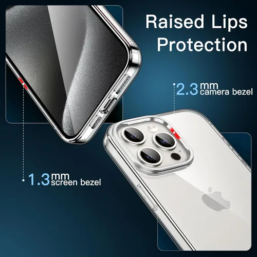 Vista 6 de JETech Funda para iPhone 15 Pro Max de 6.7 pulgadas, TPU suave transparente delgada funda protectora con absorción de golpes, soporta carga