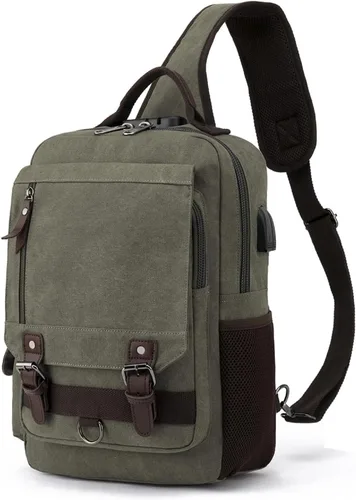 Vista 11 de Bolsa tipo mensajero de lona tipo bandolera para computadora portátil, casual, viajes, para hombres y mujeres