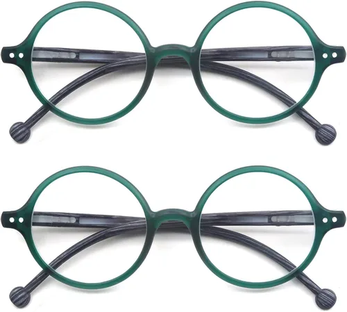 Vista 10 de Gafas de Lectura Redondas para Mujeres y Hombres con Bloqueo de Luz Azul, Lectores Circulares Unisex Ultraligeros, Gafas de Lectura sin Prescripción