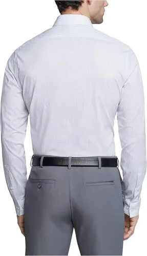 Vista 2 de Calvin Klein Camisa de vestir para hombre, no plancha, elástica, ajustada, a cuadros