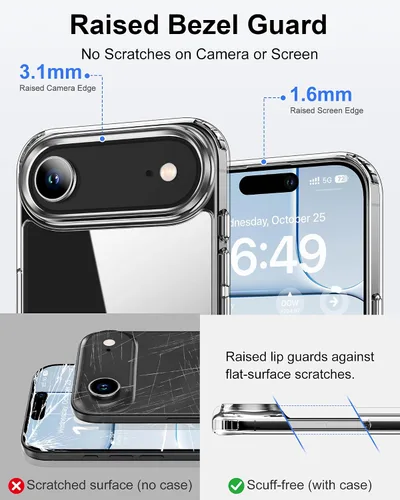 Vista 179 de HOOMIL Funda para iPhone 7 Plus/iPhone 8 Plus de 5.5 Pulgadas, sin amarillamiento, protección contra caídas, cubierta trasera dura transparente