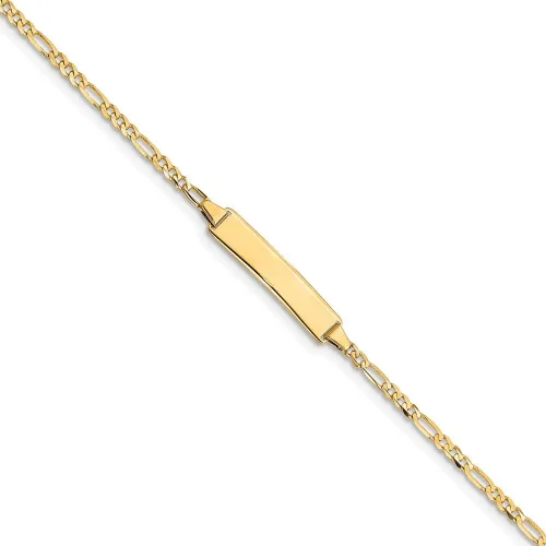 Vista 7 de ICE CARATS 14k Yellow Gold Baby Figaro Id Bracelet Fine Jewelry For Women Gifts For Her