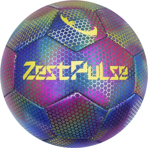 Vista 2 de Balón de fútbol holográfico reflectante tamaño 3, 4 y 5 para niños y adultos, alta visibilidad para juegos nocturnos y entrenamiento, regalo ideal