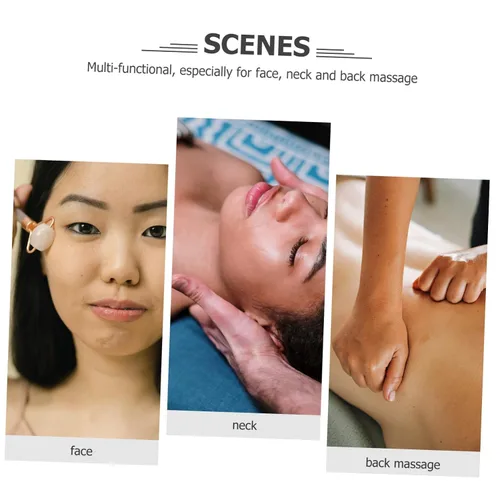 Vista 7 de Uonlytech Gua Sha Tools Health Jade Stones Hongos raspado herramienta de masaje para spa en casa, 2 piezas, color blanco