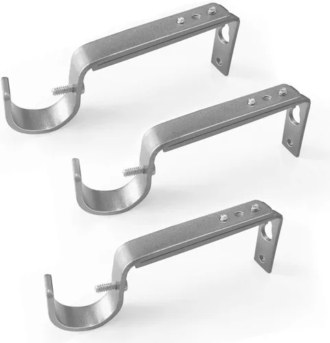 Vista 10 de IHRDNNR Soportes de barra de cortina ajustables resistentes para barras de 7/8 o 1 pulgada, juego de 3 (negro)