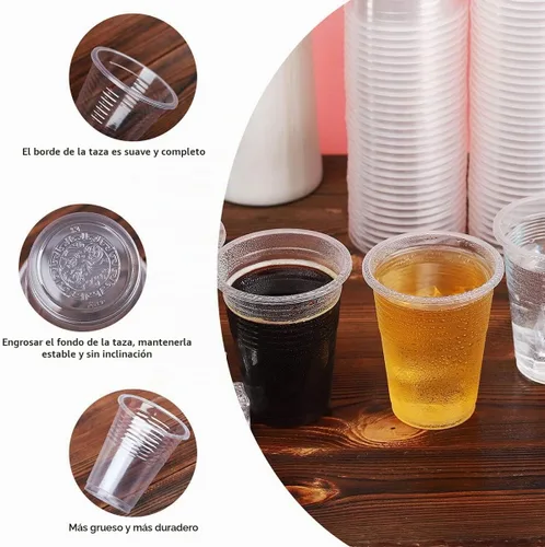 Vista 2 de [Paquete de 100 vasos de 8 onzas] Vasos de plástico, vasos de plástico transparente de 8 onzas, vasos desechables de plástico transparente, vasos