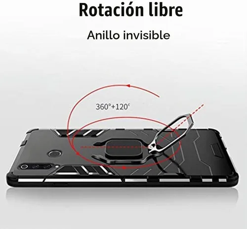 Vista 4 de Funda para Huawei P30 Lite, 2 en 1 híbrida resistente armadura a prueba de golpes Defender Kickstand de doble capa parachoques trasera dura cubierta