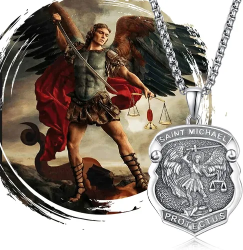 Vista 7 de PRAYMOS Collar de plata de ley 925 con cruz para mujeres y hombres, Crucifijo Santo, joyería religiosa de San Cristiano, regalos de confirmación