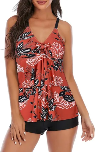Vista 16 de American Trends Trajes de baño de dos piezas para mujer, tankini de talla grande, con control de abdomen