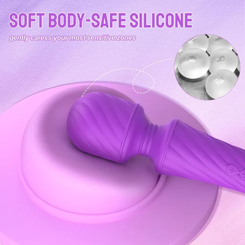 Vista 6 de Potente mini vibrador de tamaño de bolsillo, MEANINS Verna, vibrador de varita con cabeza flexible, varita vibradora con motor silencioso, silicona