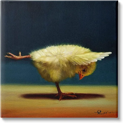 Vista 10 de Stupell Industries Yoga Chicks Birds of Paradise posan animales divertidos, diseño de Lucia Heffernan, arte de pared, 17 x 17 pulgadas
