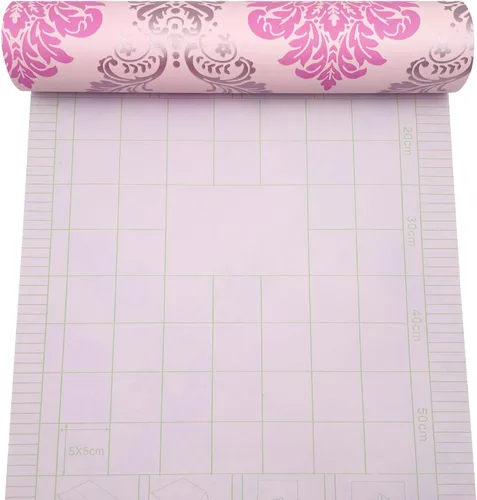 Vista 4 de Yifely Vintage Rosa Damasco Autoadhesivo Estante Cajón Liner Humedad PVC Mat 17.7x118.1 in