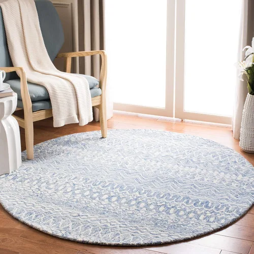 Vista 13 de SAFAVIEH Micro-Loop Collection - Alfombra decorativa de 2 x 3 pies, color aguamarina y marfil, hecha a mano de lana tribal marroquí bohemia, ideal