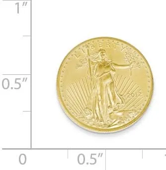 Vista 2 de Colgante de moneda de águila americana de 22 quilates de oro amarillo de 0,1 oz