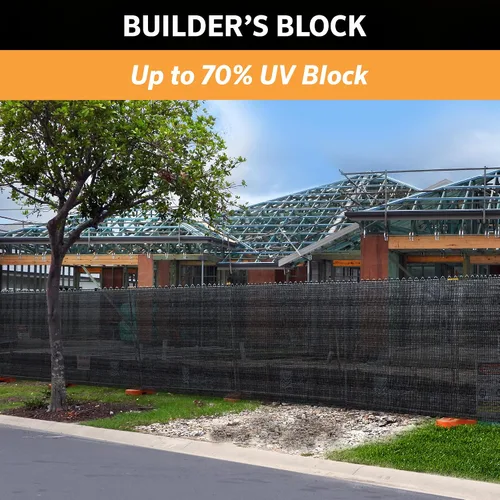 Vista 3 de Coolaroo Builder's Block - Pantalla de privacidad para construcción, tela resistente a desgarros, para vallas, lugares de trabajo y protección