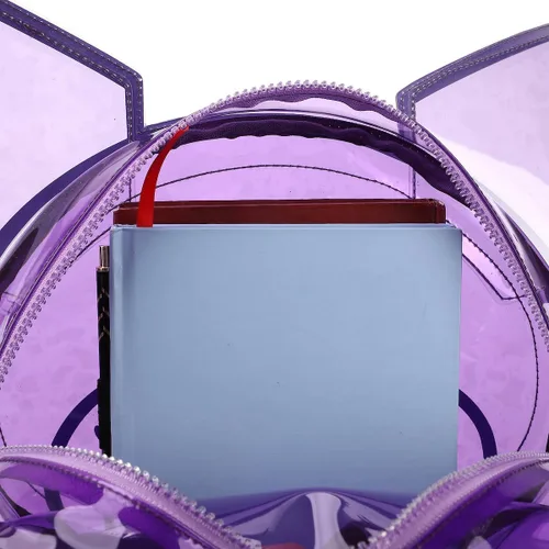 Vista 6 de Kuromi Character Head - Mini mochila de PVC morado transparente de 12 pulgadas para adulto