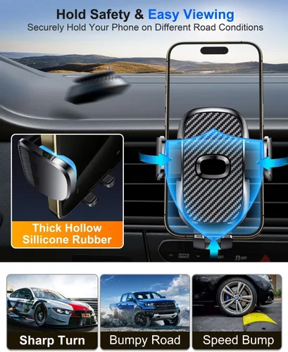 Vista 6 de FESIYOYE - Soporte para teléfono de automóvil [ventosa de 360° de grado militar] Soporte de teléfono para tu automóvil, accesorios universales