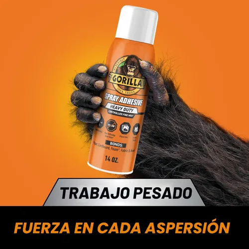 Vista 8 de Gorilla Adhesivo en aerosol resistente, pegamento transparente, 14 onzas (paquete de 1), multiusos con boquilla cómoda para interiores o exteriores