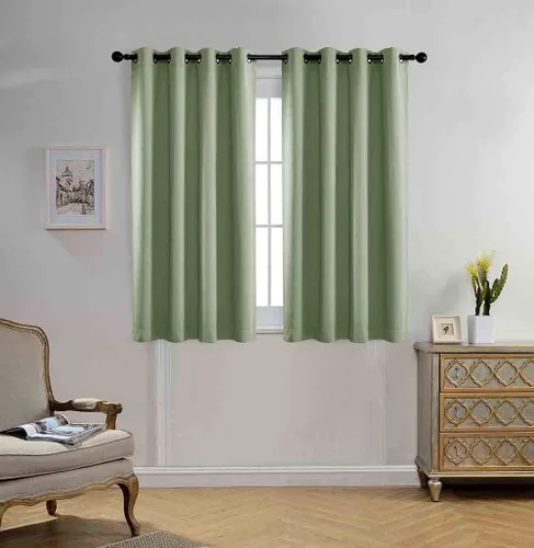 Vista 33 de Miuco paneles de cortina de oscurecimiento con arandelas, cortinas opacas con textura para salón, juego de 2