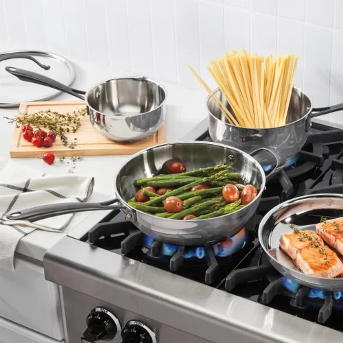 Vista 5 de Cuisinart RADIANT PRO - Juego de utensilios de cocina de acero inoxidable con acabado de titanio cepillado (8 piezas)