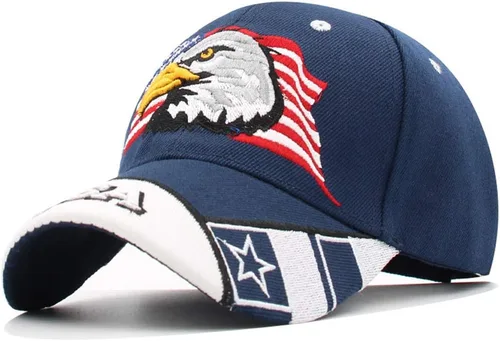 Vista 7 de Anna-Kaci Gorra de béisbol con velcro ajustable en relieve en 3D con bandera estadounidense de Estados Unidos