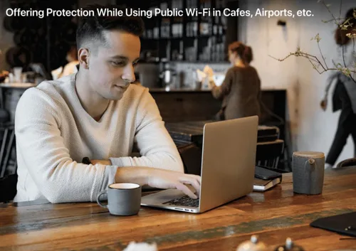 Vista 2 de Deeper Connect Air de Tamaño Bolsillo Inalámbrico Portátil VPN Router de Viaje Wireguard OpenVPN DPN WiFi Router