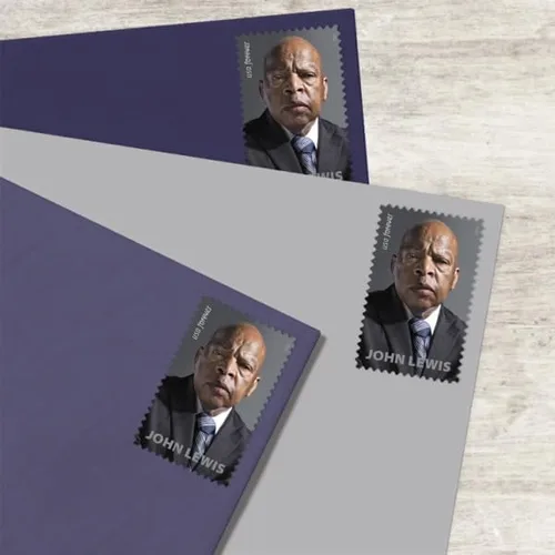 Vista 3 de John Lewis 2023 (hoja de 15) Sellos postales de primera clase Mail Forever