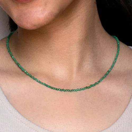 Vista 6 de Gempires - Collar natural, cuentas facetadas, cristales curativos de energía, cadena chapada en plata, regalo para ella, joyería de piedras