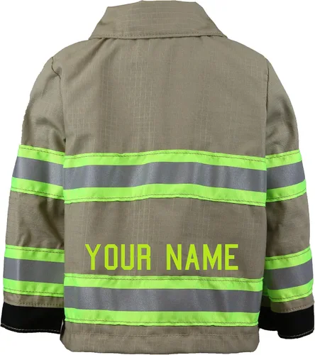 Vista 2 de Totalmente involucrado costura bombero personalizado bronceado chaqueta niño