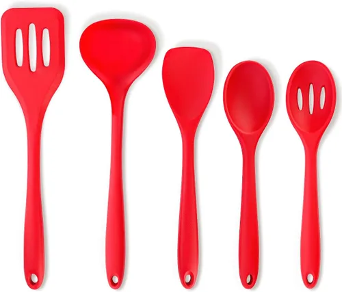 Vista 8 de Better Houseware Juego de utensilios de cocina de silicona, 5 piezas, color azul