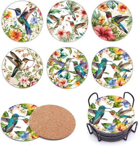 Vista 17 de Puraikcmi Juego de 8 posavasos de pintura de diamante, posavasos de arte de diamantes con soporte, manualidades de bricolaje, kits de arte